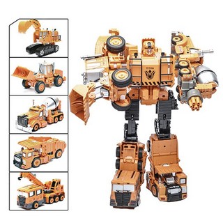 【Hi-toys】五合一合金工程車變形金鋼 戰甲機器人 超取需裁外盒 合金變形玩具, 1個