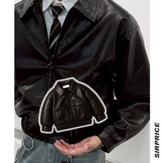 SIRPRICE Select Shop 街頭短版 BOXY FIT 皮外套 夾克外套 短寬韓系穿搭 男生外套