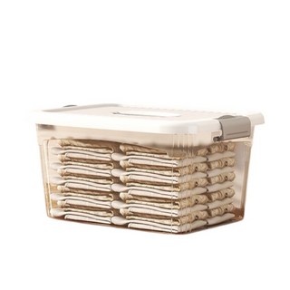 透明可堆疊收納箱 防塵防潮整理箱 居家衣物雜物收納, 超大號-透明白, 1個