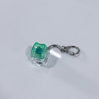 LED 키캡 키링 그린 1구 고양이 MAO 프로파일 열쇠고리 RGB 딸깍이 청축 가방 차키 에어팟, 1개