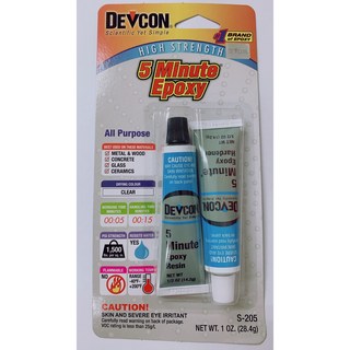 美國德維康塑膠鋼DEVCON 5分鐘透明AB膠 S-205，適用於塑膠、玻璃、木材的快速黏合AB劑, 1個