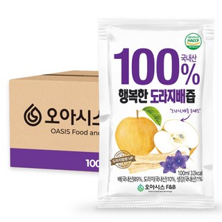 오아시스 국내산 도라지배즙, 100개, 100ml