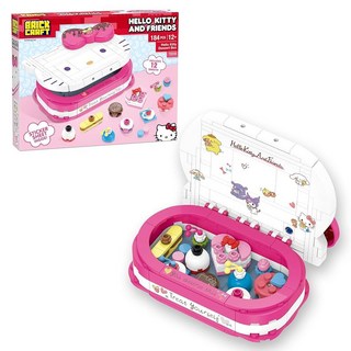 [4] Brickcraft 헬로 키티 디저트 박스 빌딩 키트 (184피스 세트) Sanrio 조립식 과자 세트 초콜릿 리본 뚜껑 포함 장식 스티커 만 12세 이상 팬을, Hello Kitty Dessert