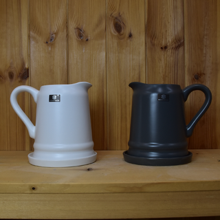 모던레시피 감성 주전자형 무광 도자기 화분 받침 세트, 1개, 화이트