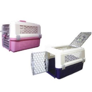 Acepet-愛思沛 寵愛籠(天窗型) 附飲水器 犬貓外出雙色手提籠 雙開 方便 耐用 可拆卸, 顏色隨機-(需自行組裝),48*30*34.5cm, 1個