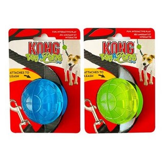 Kong 콩 리드줄 장착 강아지 공 장난감, 연두색, 1개