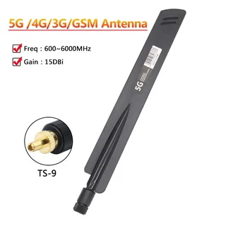 향상된 5G LTE GSM 옴니 와이파이 라우터 공중 고이득 15dbi 외부 무선 안테나 TS9 수 및 마그네틱 베이스, 05 TS9 Connector