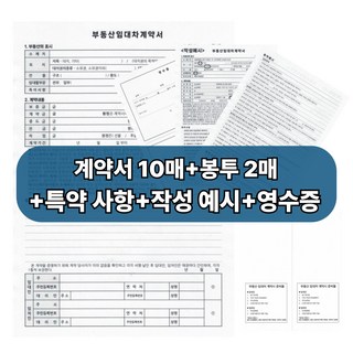 공인중개사가 작성한 부동산 임대차 계약서 양식 주택 상가 전세 월세