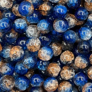 手工串珠爆裂珠10mm手串配件DIY手工串珠編織琉璃珠手鏈手機鏈珠散珠有孔