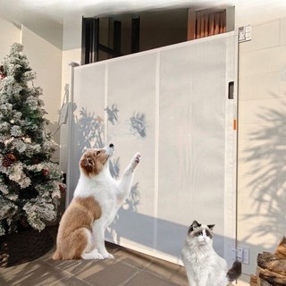 우리댕 폭조절 강아지 울타리 안전문 가림막, 1개, 화이트