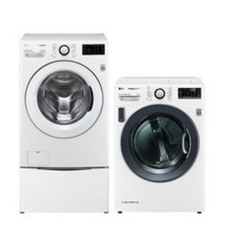 LG전자 트롬 트윈워시 드럼세탁기 19kg + 미니워시 4kg + 건조기 16kg 세트 F19WDBB-6D 방문설치, F19WDBU. F4WC. RH16WTD, 화이트(세탁기.건조기)