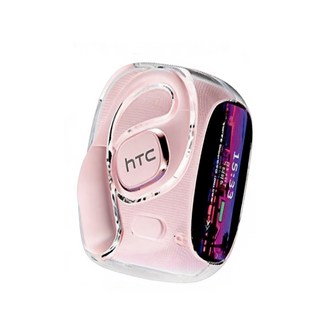 HTC原廠【ANC降噪 AI翻譯】智能藍芽耳機 主動降噪 LCD觸控彩屏 同聲傳譯多國語言 電競 運動耳機, NE11(粉色),HTC全新原廠