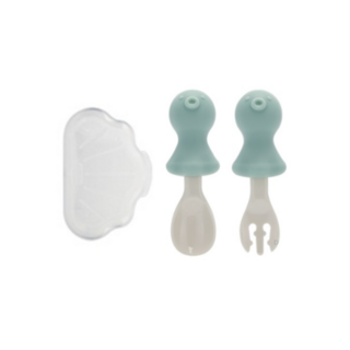 에디슨 자기주도 실리콘 스푼 포크 케이스 세트 아기 문어, COLOR (민트), 스푼+포크+케이스, 6세트