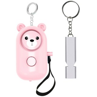 투데이리빙 호신용 곰돌이 경보기 + 호루라기 휴대용 어린이 호신 용품, R79096P(핑크, 2개