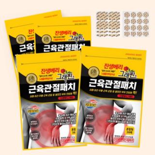 진생 그래핀 근육 관절 패치 근육통완화 어깨 팔꿈치 마사지효과 동전파스, 4개, 36매입