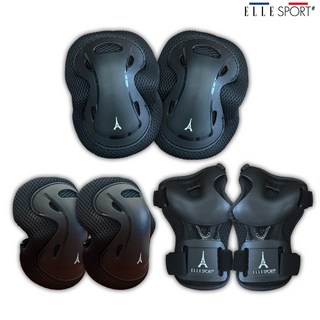 엘르스포츠 보호대 세이프플랙스 인라인 킥보드 보호대장비 3종세트 아동 성인, 세이프플랙스M(14세이상)_블랙, 1세트