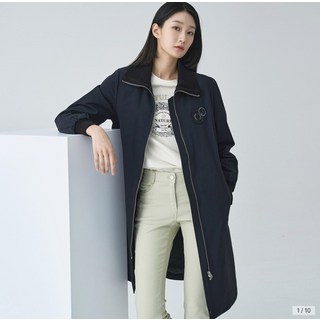 지센 여성 코트 캐주얼 심플 코디룩 봄 파격 신클라우드 니트카라 롱 퍼형 코트DH2411068