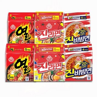 [오뚜기] 진라면 10봉 + 진비빔면 8봉 + 열라면 10봉, 상세 설명 참조