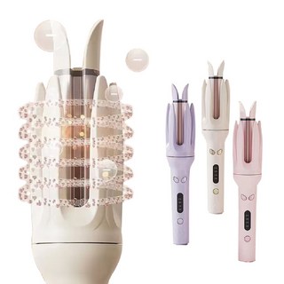 享家品 自動捲髮棒 充電式 3色可選 無線便攜 快速造型 安全防燙, 紫色