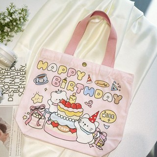 帆布飯盒袋便當手提包可愛學生手提書袋上班上課網紅小拎包