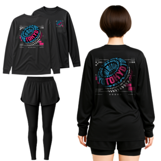 TST 여름 워터파크 물놀이 수영복 상하 세트 여성 오버핏 긴팔 래쉬가드+3부 보드숏 워터 레깅스, L, 도쿄804+3부9부