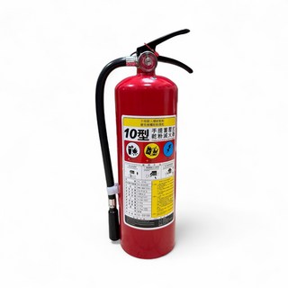 滅火器10型 全新10P滅火器ABC乾粉滅火器加送掛勾及滅火器貼紙 消防署認證, 1個, 3L