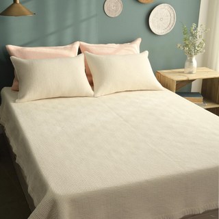 60수 목화솜 순면 워싱 피그먼트 침대패드 고정밴드 사계절, 핑크, 밴드추가(+5000원)