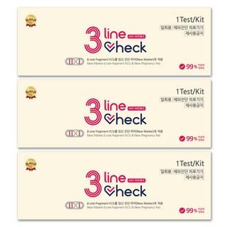 쓰리라인체크 임신테스트기 3줄 임테기, 3개, 1개입