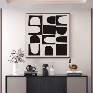 現代簡約高級感裝飾畫 抽象方形組合掛畫 臥室餐廳餐桌壁畫, 1個, O款,30x30cm
