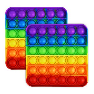버블 푸쉬팝 무지개사각 보드게임 2p, 혼합색상, 2개