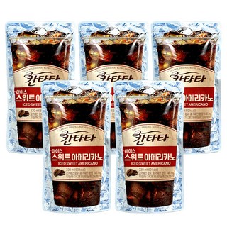 【樂優精選】樂天康塔塔冰滴冷萃美式咖啡，韓國進口即飲咖啡，多種口味可選，榛果香草焦糖風味, 1個, 【5袋】冰美式咖啡230ml*5袋