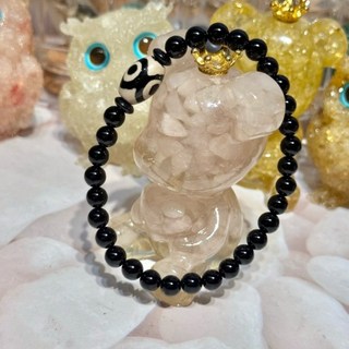 《泓潤》黑曜天珠手珠 天珠手串 三眼天珠 手鏈 天然天珠 避邪護身