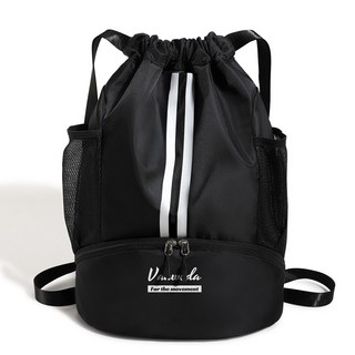 반웨다 멀티볼백 축구공 축구화 가방 물통 수납, 블랙, 1개