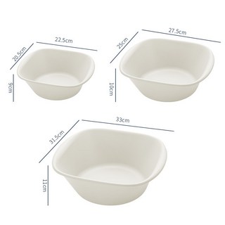 簡約塑膠加厚嬰幼水洗衣盆，適合宿舍學生用臉盆, 白色,小號臉盆22.5CM*9CM）約75G, 1個