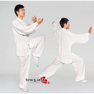 치파오나라 태극권 도복 무술복 영춘권 중국전통의상 쿵후 차이나카라 엽문 복장, 1세트, 화이트