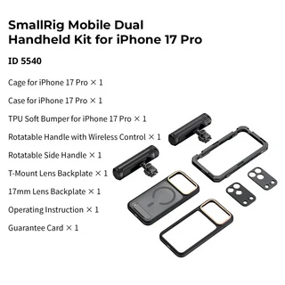 17 프로 플래그십 에디션용 스몰리그 모바일 비디오 케 (T-마운트 및 백플레이트 촬영용), 04 5540 for 17 Pro