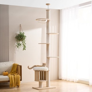 펫인 뭔목 심플 캣폴 캣타워, 1개, 아이보리