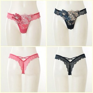 [와코루] 플라워 모티브가 장식된 살루트 풀레이스 티백팬티 [DPT0467T-PK_NB]