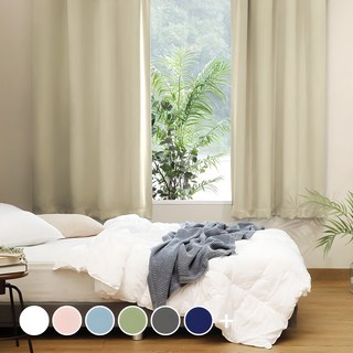 The Zari 素色遮光窗簾(附窗簾鉤10個), 淺褐色的