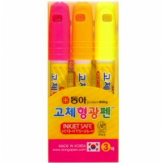 동아연필 고체형광펜세트 원형, 3p, 8개