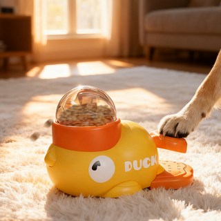 Bornoon 고양이 강아지 간식 장난감 강아지 노즈워크 장난감, 1개, 노란색