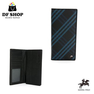 DF BAGSCHOOL SANDIA POLO 皇家藍格系列 牛皮 長夾