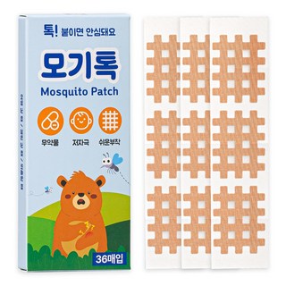 모기톡 모기 패치 36매 KC적합 국내 생산 격자 테이프 썸머 물린데 밴드 여름 야외활동, 1개