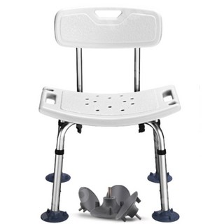 【KIDS PARK】鋁合金洗澡椅：防滑、可調高度、孕婦/老人適用沐浴椅, 1箱, 白-不可折疊，吸盤款