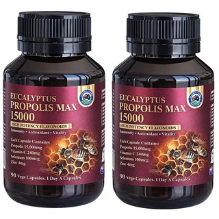 [1+1 이벤트] 호주 헬씨 패밀리 프로폴리스 맥스 15000 아연 셀레늄 비타민C, 2개, 90정