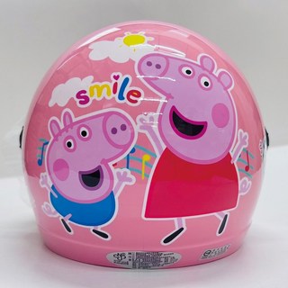 KK 粉紅豬小妹 兒童3/4罩 含鏡片 正版授權 兒童安全帽 佩佩豬, 粉色