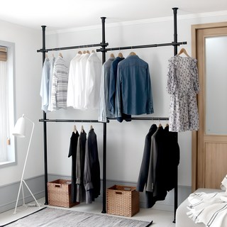 頂天立地4層鐵衣架, 黑色