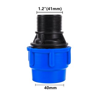 호스커넥터 PE PVC 튜브 변환 커플링 1/2 3/4 1 1.2 1.5 수 나사에서 20mm 50mm 파이프 직선 관개 시스템, 1개