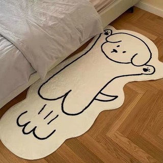 臥室地毯ins風出租屋書桌網紅居家家用貓咪美式牀邊毯房間北歐風
