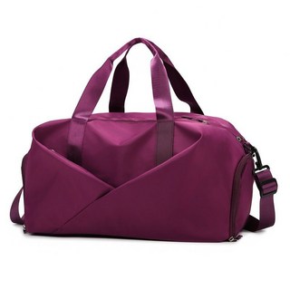 運動健身乾溼分離包女游泳收納旅行包手提輕便單肩大容量瑜伽短途, 紫紅色大號, 1個